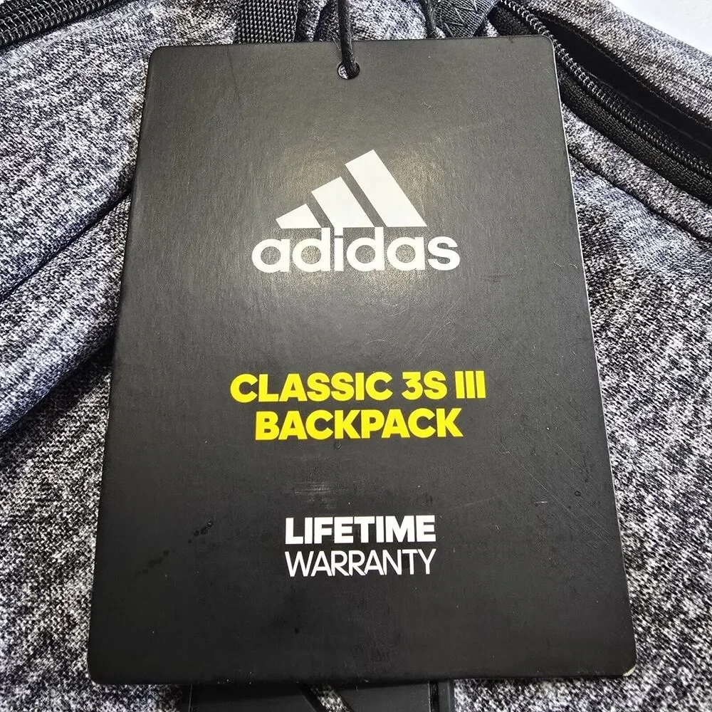 Adidas Classic 3S III Backpack, Jersey Hats Onix/Black V3, 15.4” Laptop Storage